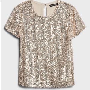 Sequin Scoop-Neck Top